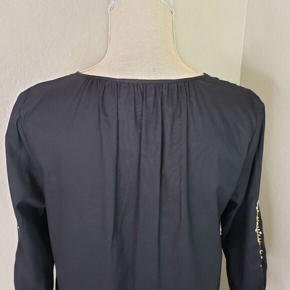 Madewell Embroidered Slit Sleeve Black Dress XS - Picture 9 of 16